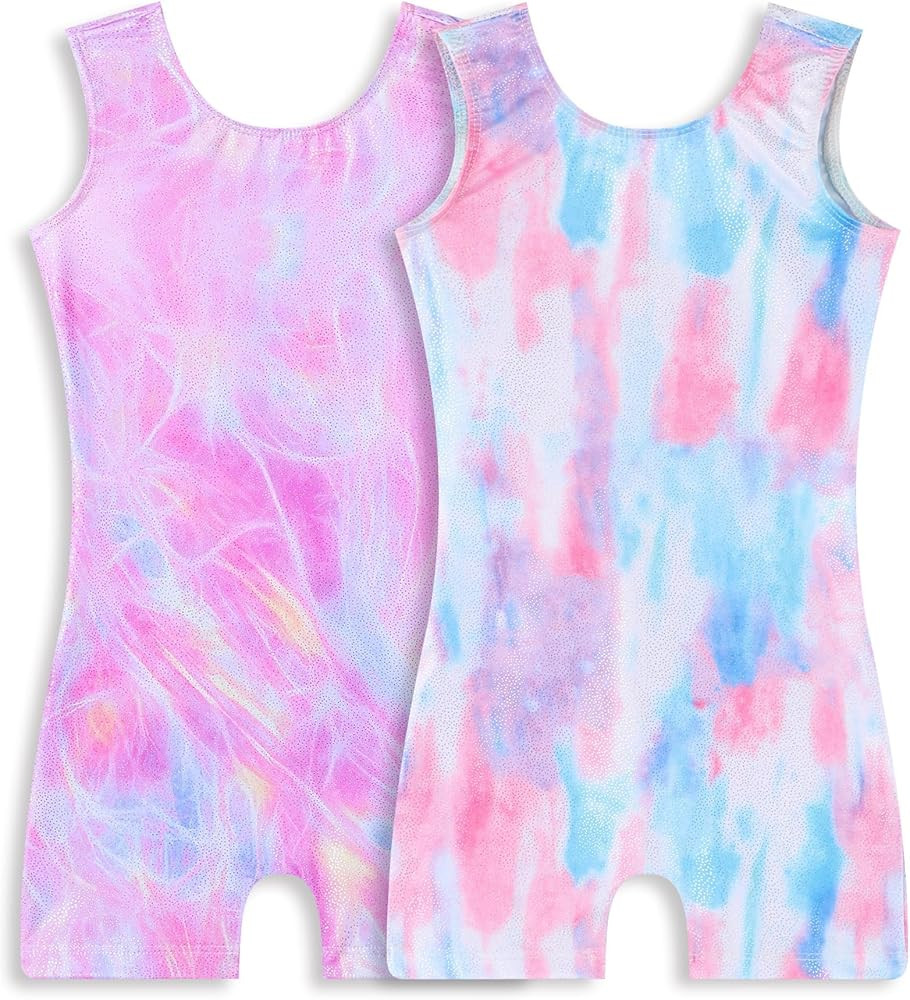 Snowheart Gymnastics Leotards for Girls 2-Pack, Sparkly Toddler Biketards Sleeveless for Tumbling... | Amazon (US)