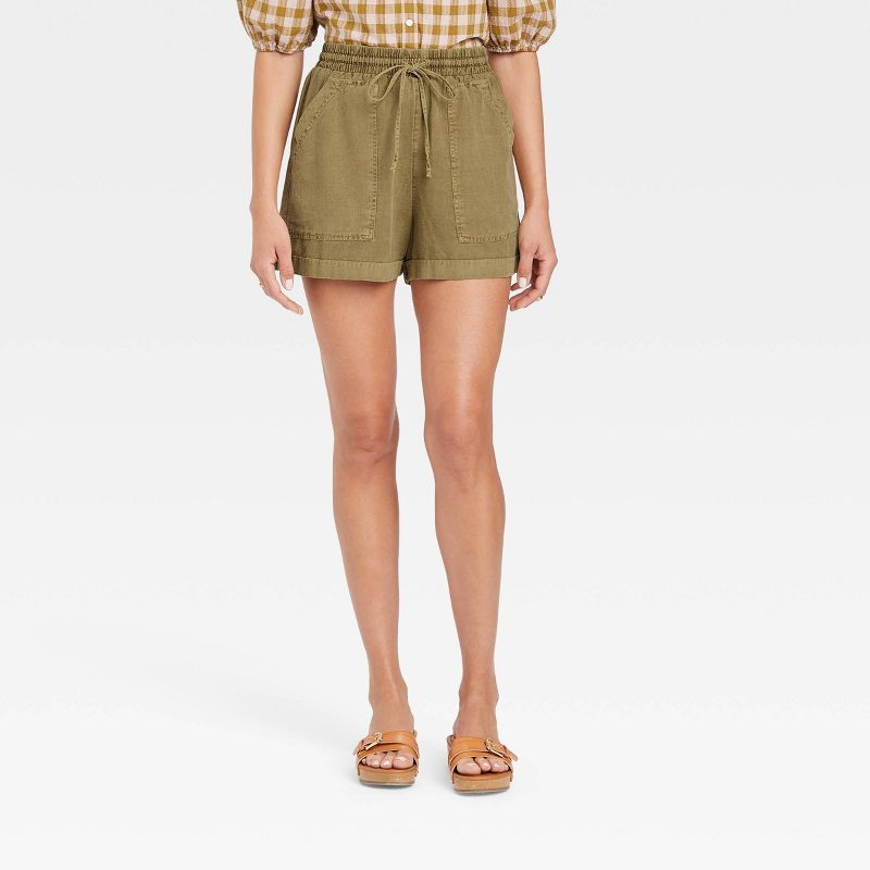 Women's Mid-Rise Tie Waist Utility Shorts - Universal Thread™ | Target