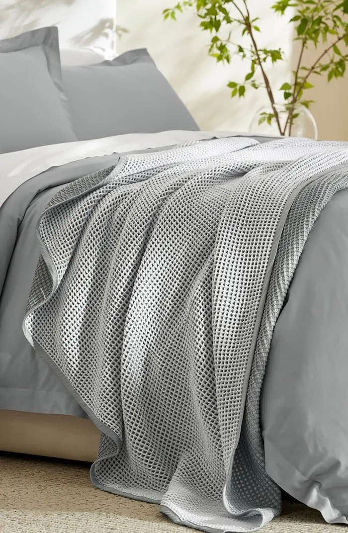 Boll & Branch Waffle Knit Two-Tone Bed Blanket | Nordstrom | Nordstrom