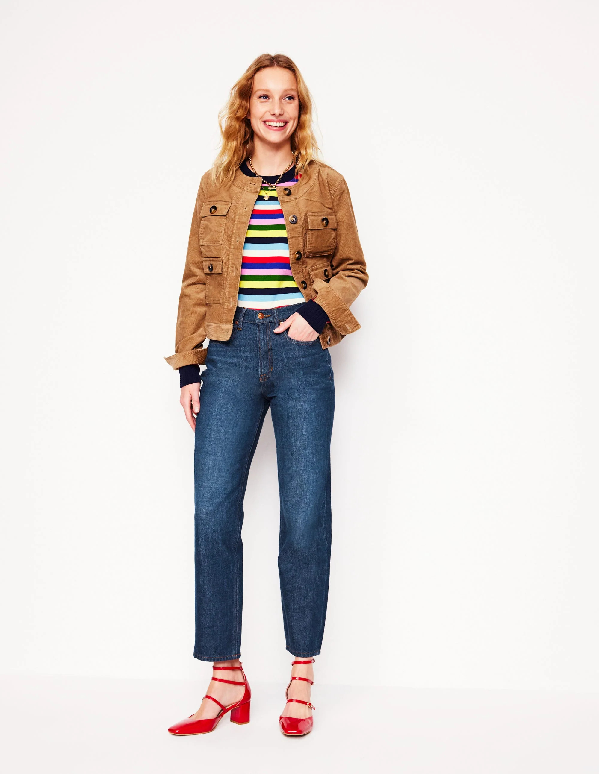High Rise Straight Leg Jeans-Indigo Rinse | Boden UK