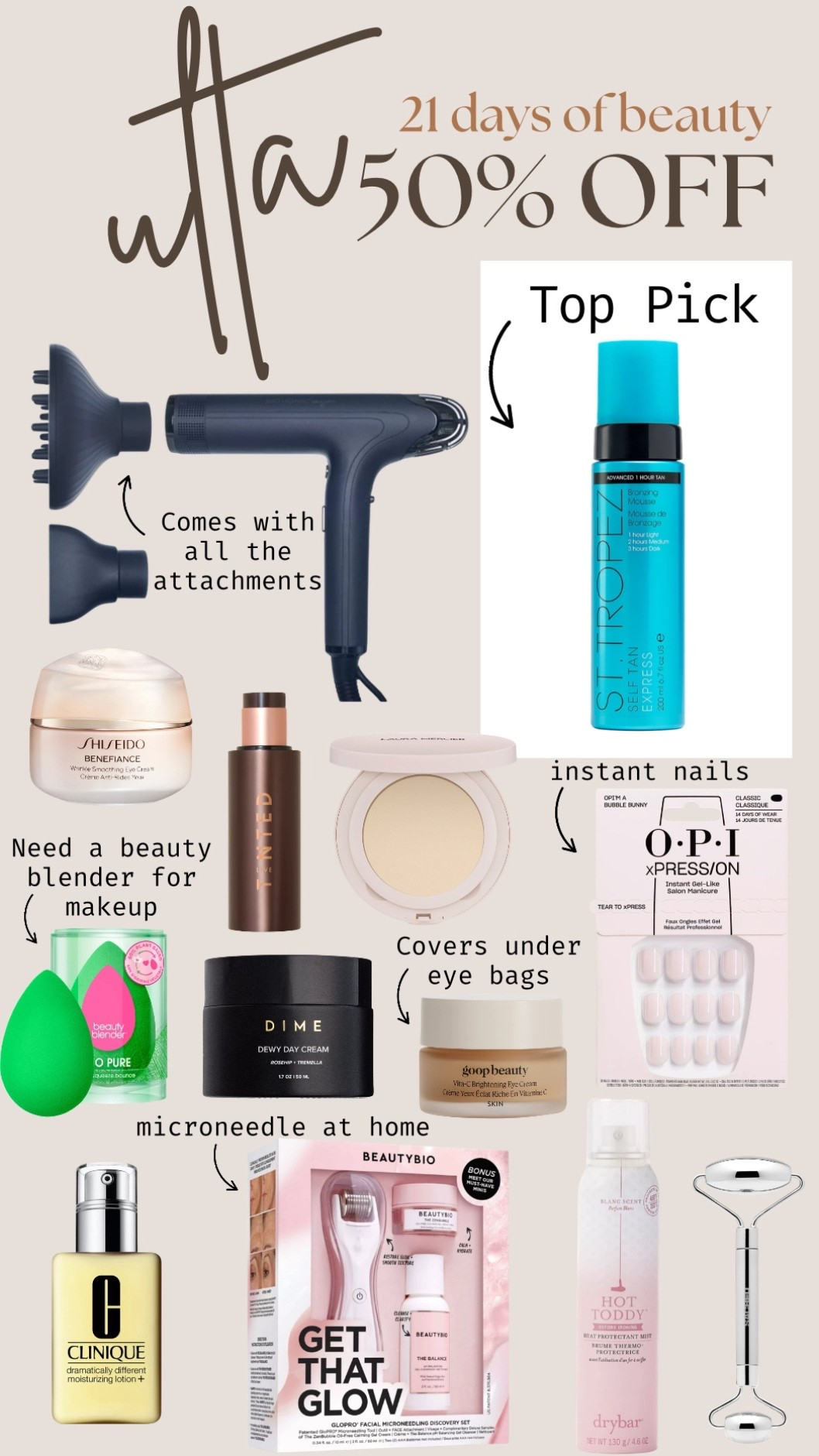 Ulta 50% off beauty deals

#LTKBeauty #LTKSpringSale