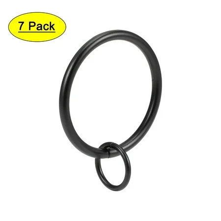 Uxcell Metal 37mm Inner Dia Black Curtain Rings 7 Pack | Walmart (US)