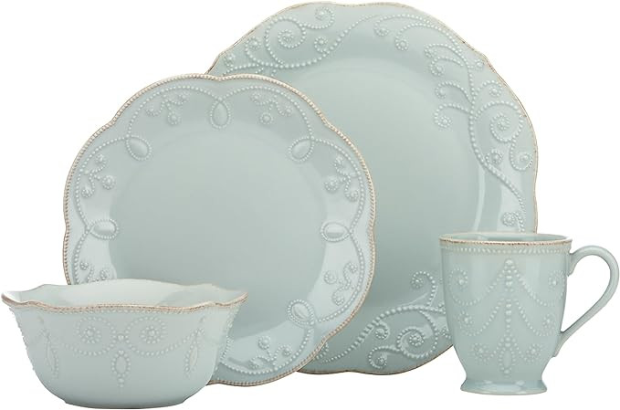 Lenox French Perle 4-Piece Place Setting, Ice Blue,12 oz | Amazon (US)