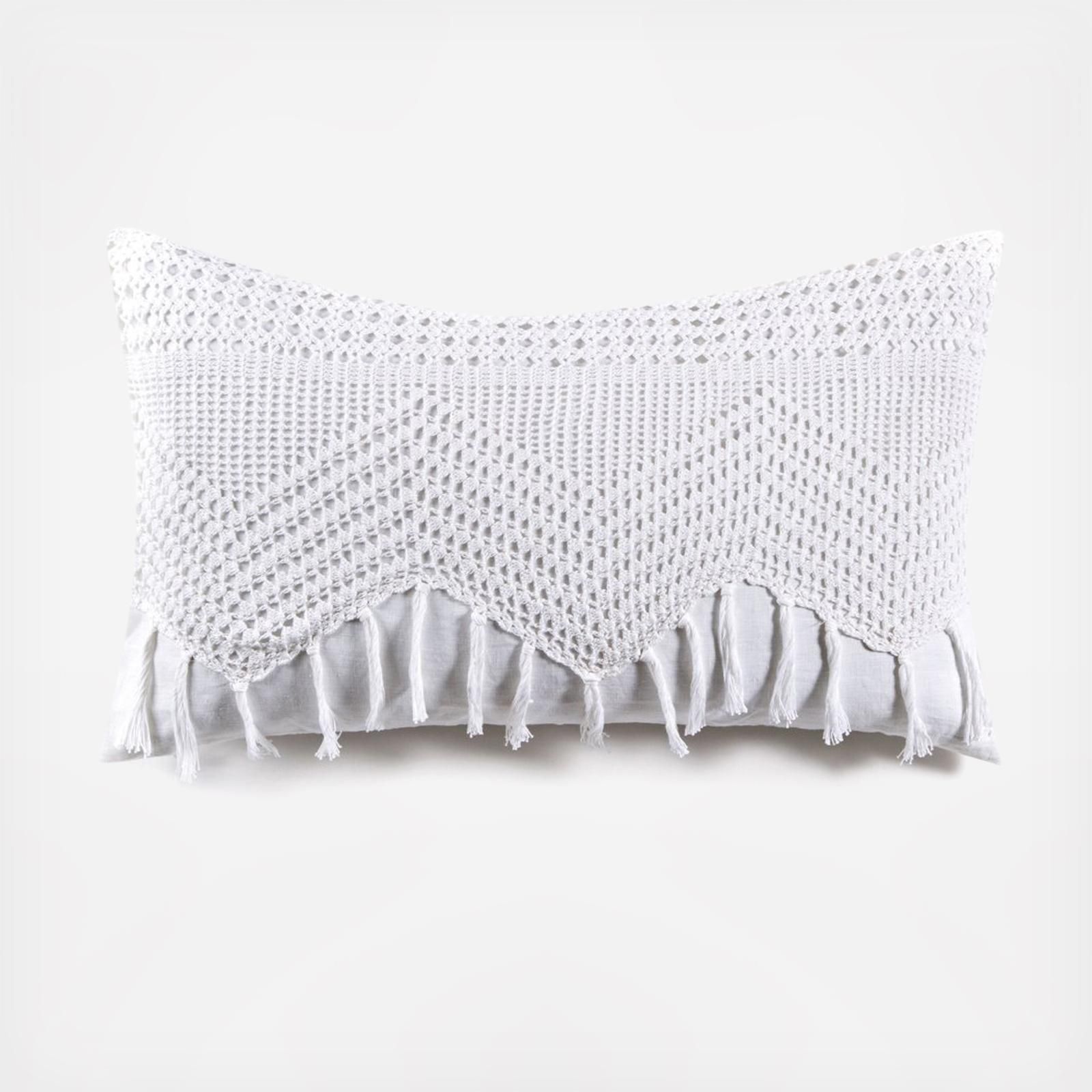 Pom Pom at Home Vintage Crochet Pillow - White | Zola