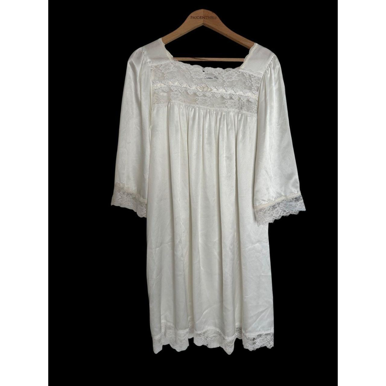 VTG Christian Dior Womens LG White Satin Nightgown... | Depop | Depop US