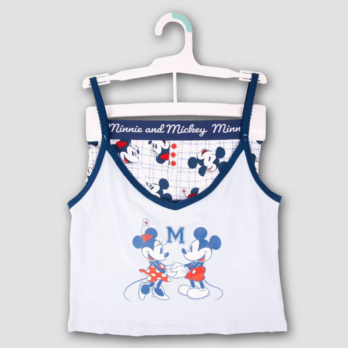 Women's Disney Retro Mickey & Minnie Cami and Boxer Set - Blue | Target