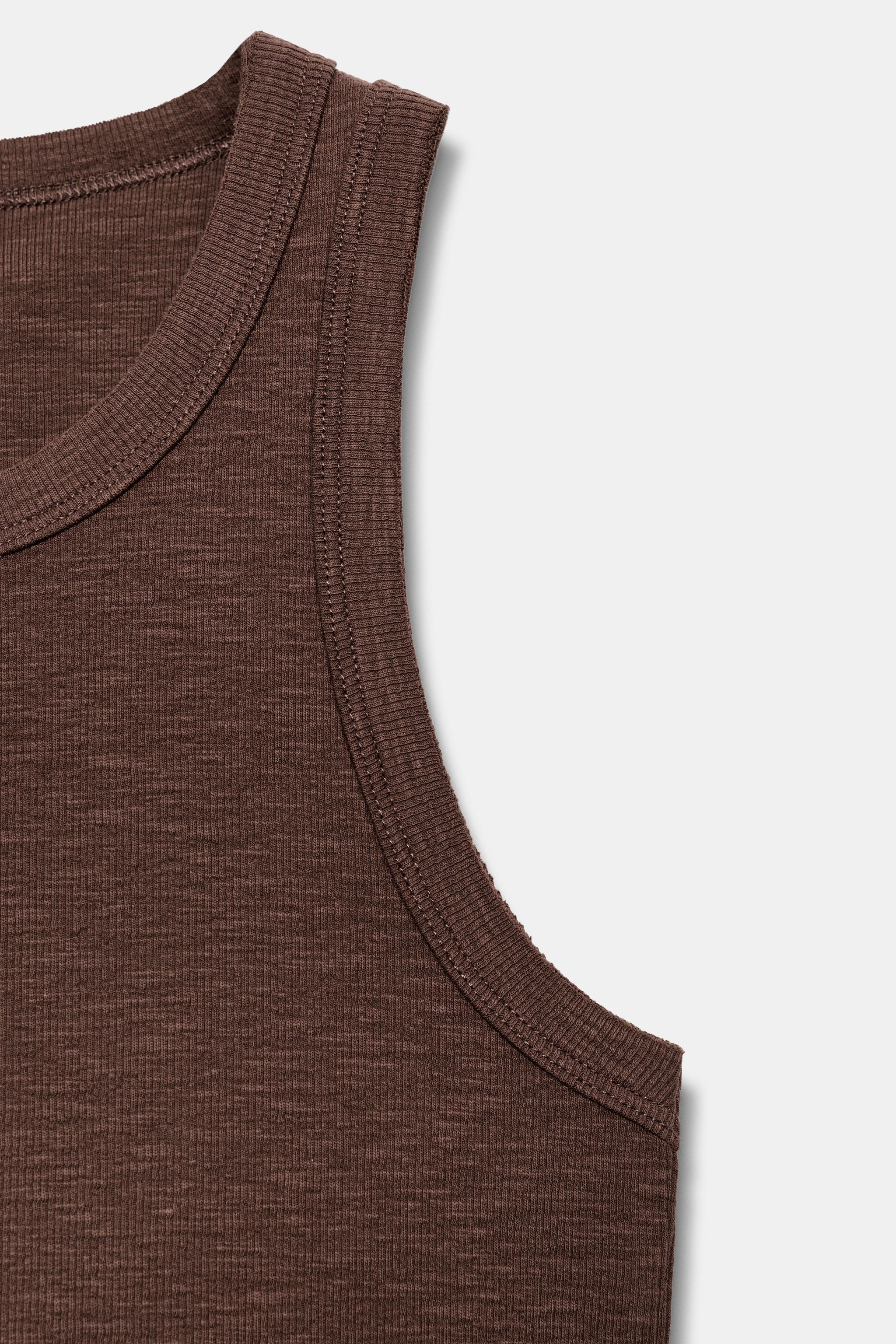 TOP C\u00d4TEL\u00c9 SANS MANCHES | Zara US
