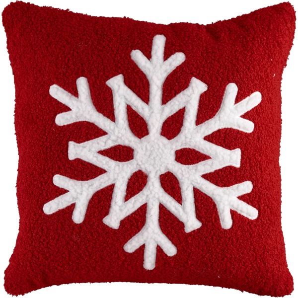 Merry Brite Snowflake Pillow, Red | CVS