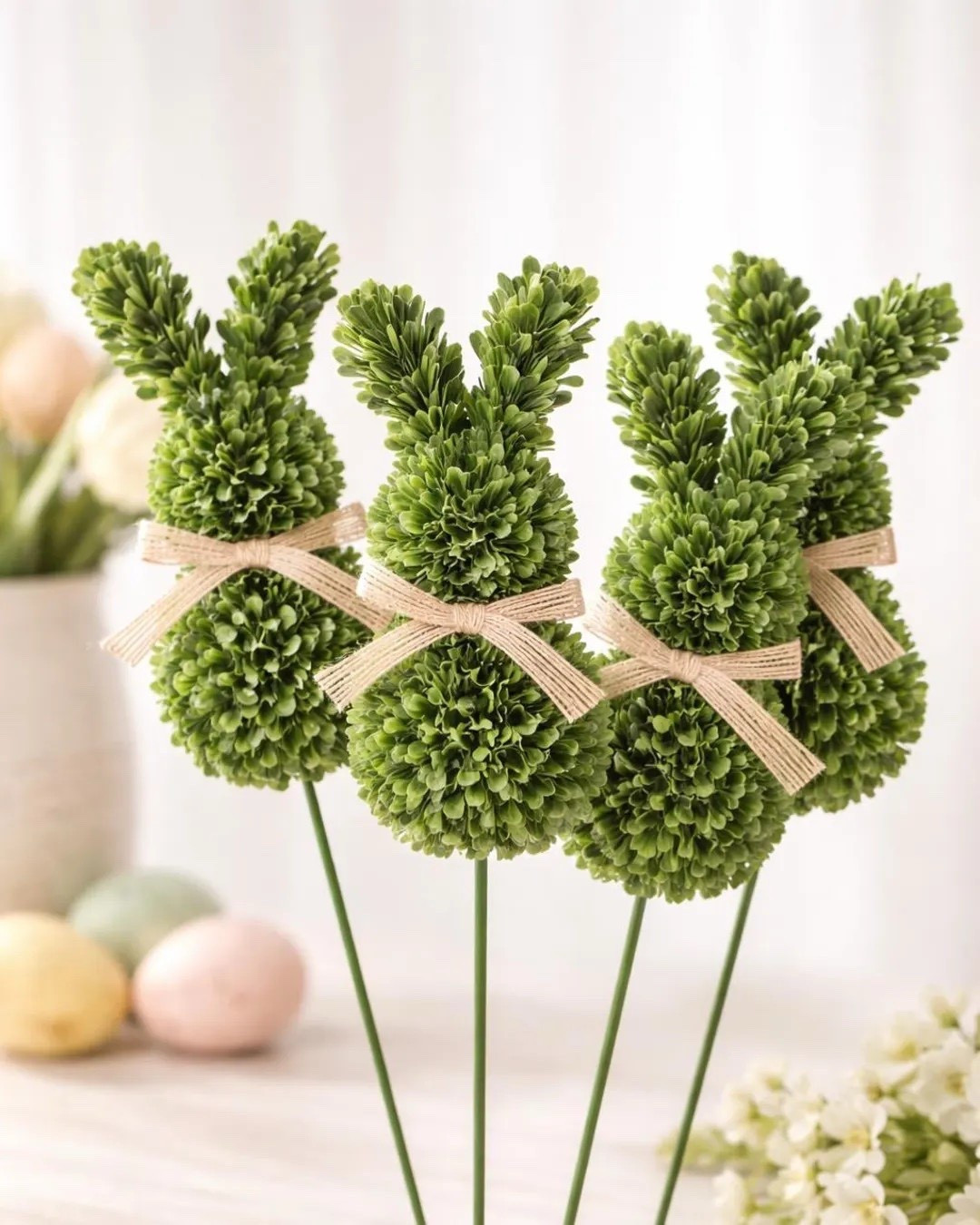 Add a whimsical touch of spring to your decor with this charming boxwood bunny floral pick. Featuring a lush boxwood-style bunny accented with a sweet jute bow, this piece is perfect for adding height and texture to Easter centerpieces, wreaths, or seasonal arrangements. With an 8” bunny and 14” total height including the stem, it’s an easy way to bring playful spring charm to tables, planters, or decorative displays throughout the season. 🐰🌿

#LTKHome #LTKSpring #EasterDecor #SpringDecor #BunnyDecor #BoxwoodDecor #SpringCenterpiece #SeasonalDecor #FarmhouseDecor #HomeDecorFinds

#LTKHome #LTKSeasonal #LTKSpringSale
