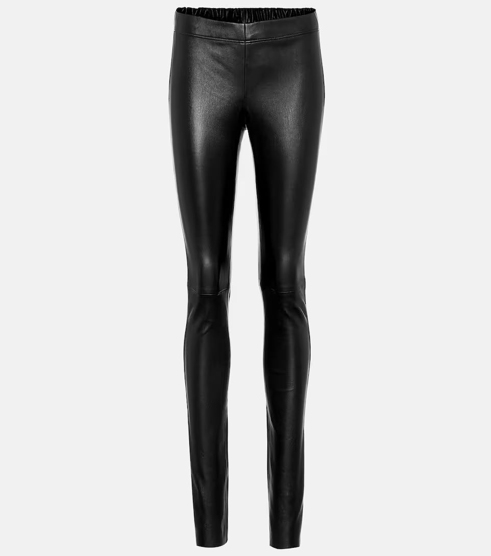 Mid-rise leather leggings | Mytheresa (US/CA)