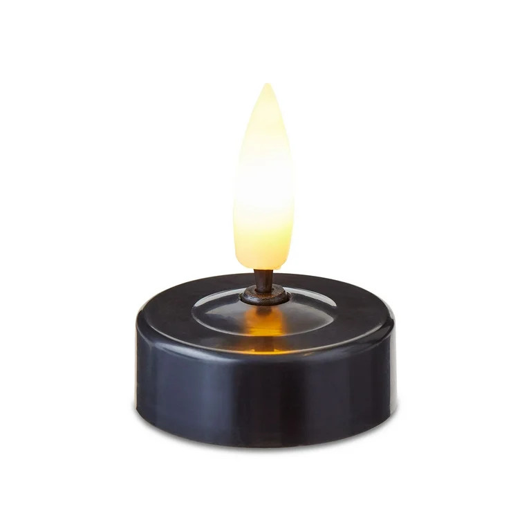 Black Tealight Flameless Candles, 4CT, Warm White Flickering LEDs, Battery Operated, Halloween In... | Walmart (US)