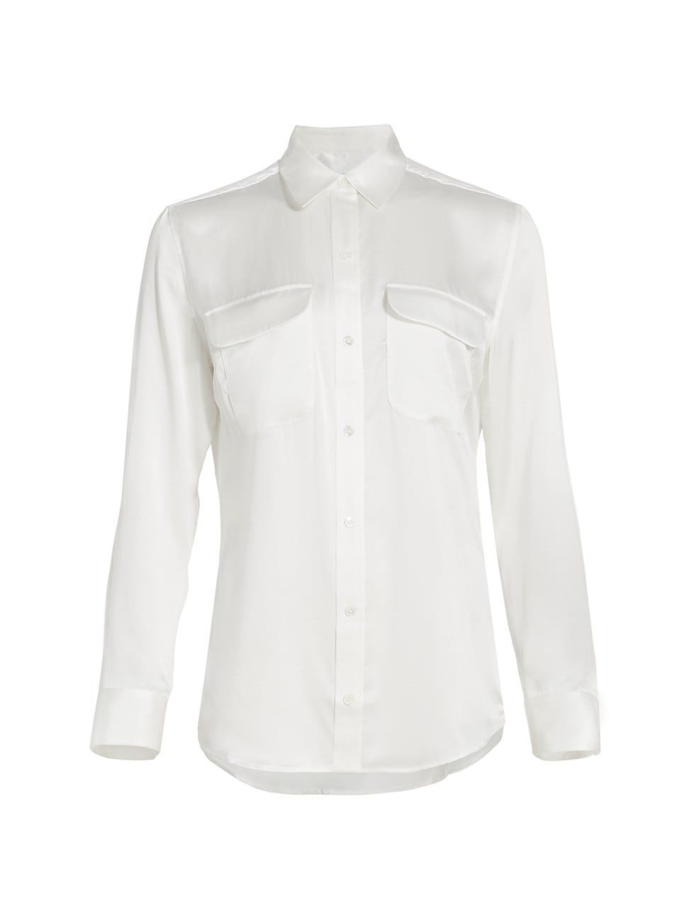 Women's Signature Button-Up Silk Blouse - Nature White - Size XXL - Nature White - Size XXL | Saks Fifth Avenue