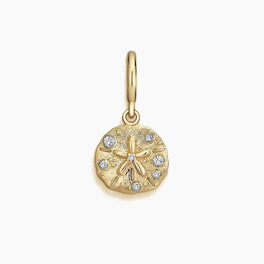 Sand Dollar Diamond Charm in 14K Yellow Gold | Brilliant Earth