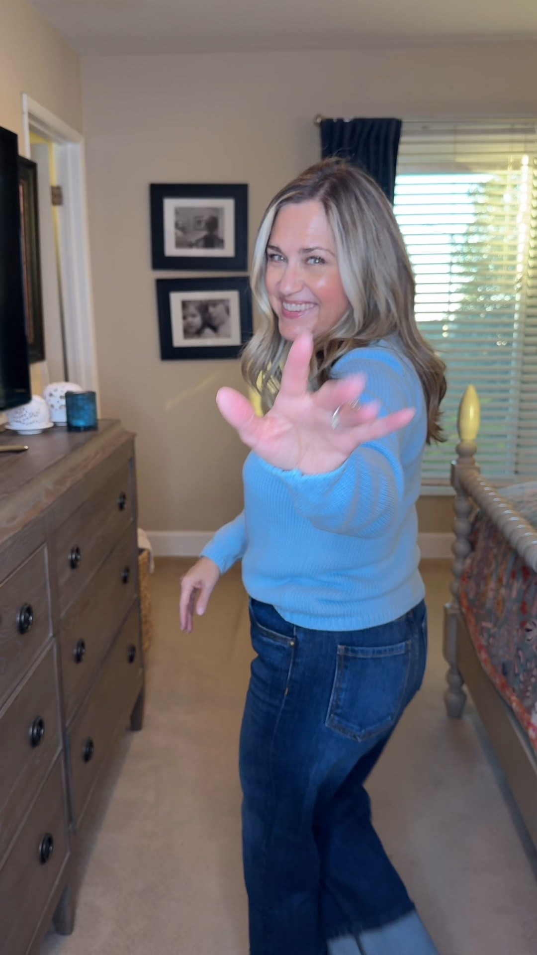 I don’t know you might see a trend here, I’m starting to gravitate towards color again! This cute role neck sweater is 100% cotton. 