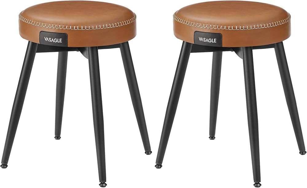VASAGLE EKHO Collection - Dining Chairs Stools Set of 2, Upholstered Kitchen Stools, Vanity Stool... | Amazon (US)
