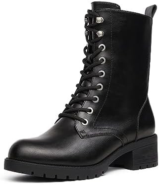 DREAM PAIRS Lace-up Combat Boots Mid-calf Military Winter Boot for Women | Amazon (US)