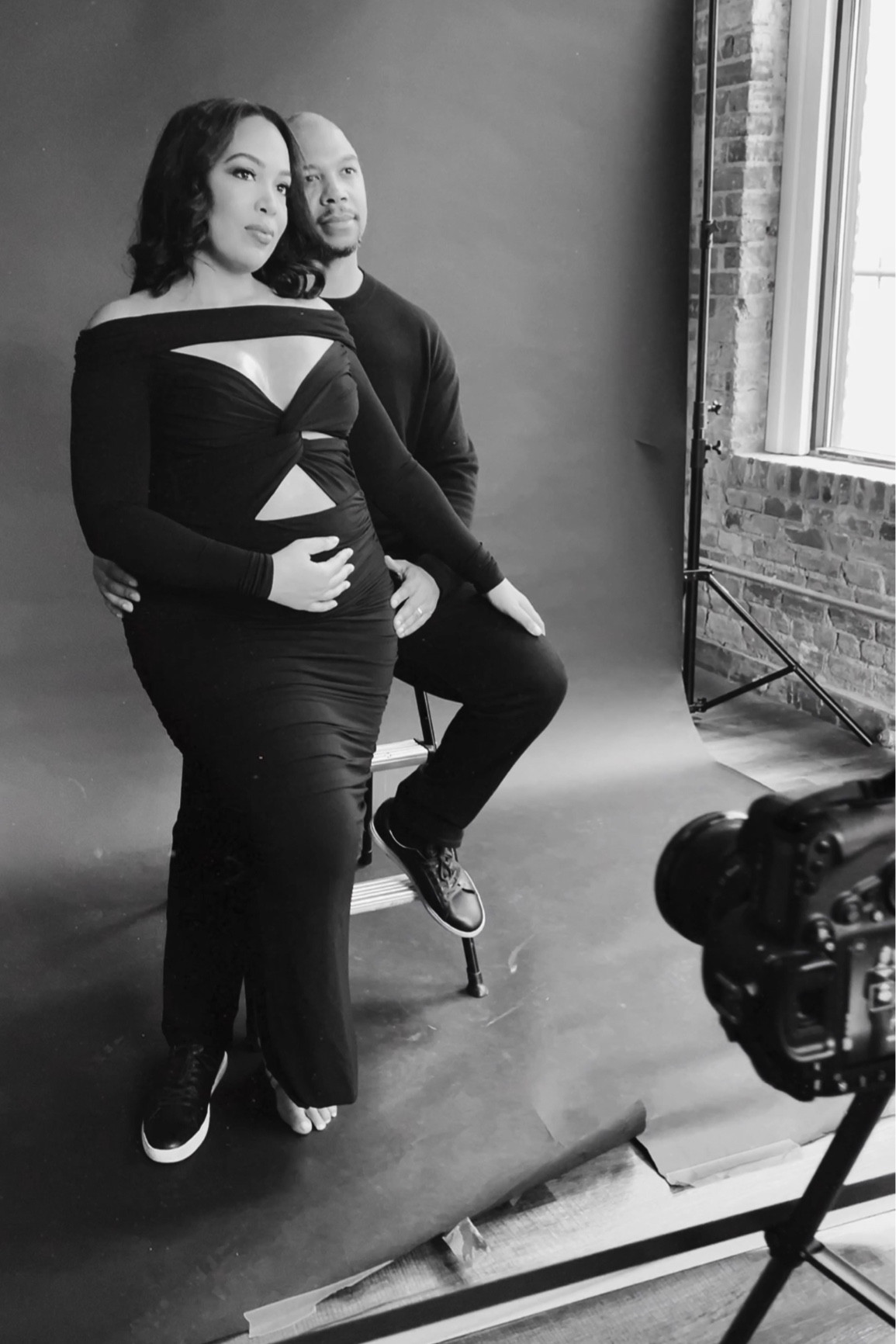 Sharing this black dress from our baby announcement! Obsessed! 🖤 

#LTKbump