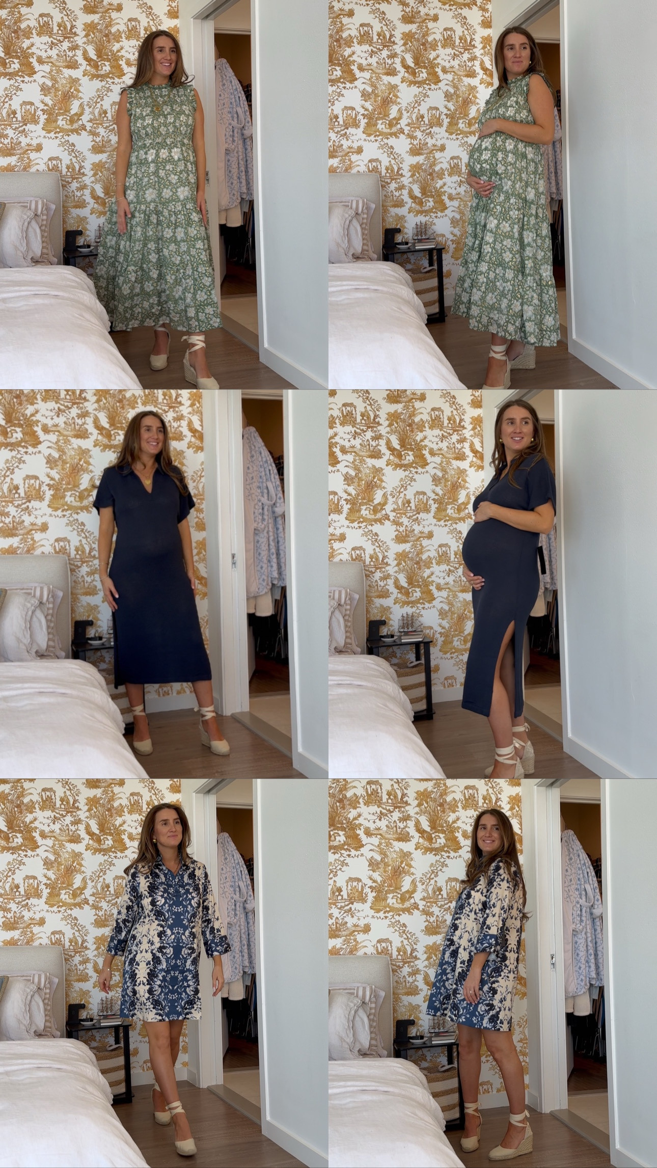 Pre Spring ‘25 + vacation dresses for my 28 week bump!! I selected them as easy options to wear postpartum and beyond!

Green dress - wearing a large (I sized up but should have ordered a medium (my TTS pre pregnancy) bc the top half is smocked and stretchy)
Navy dress - wearing a medium/large (M/L)
Blue print dress - wearing a large and LOVE the fit for my growing belly! I would have ordered a medium if I wasn’t pregnant (my TTS)


#LTKBump #LTKWatchNow #LTKBaby