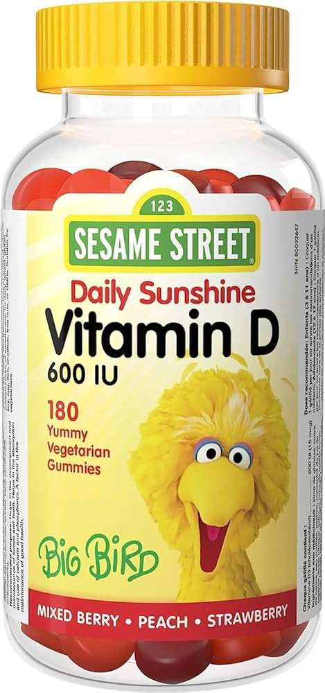 Sesame Street Daily Sunshine Vitamin D3 Kids Gummy by Webber Naturals, 180 Gummies, 600 IU of Vit... | Amazon (CA)