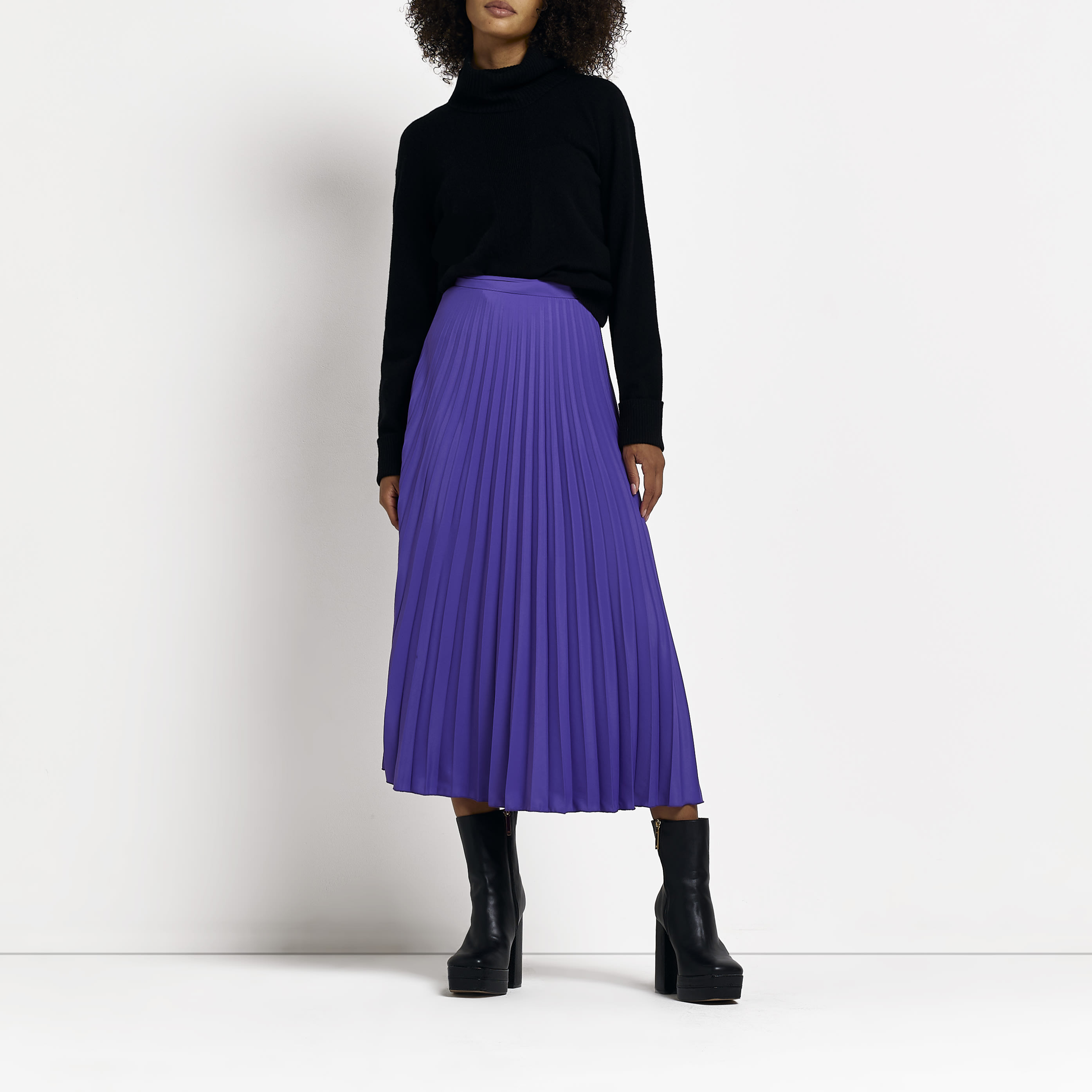 River Island Womens Purple Pleated Midi Skirt | River Island (UK & IE)