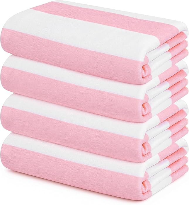 Touchat 4 Pack Beach Towels Oversized 30'' x 60'' Microfiber Pool Swim Bath Camping Travel Cabana... | Amazon (US)