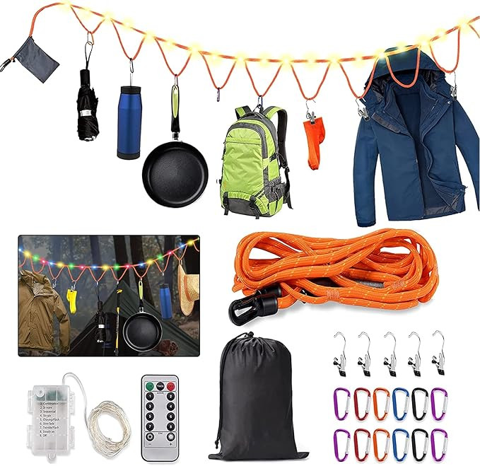 Campsite Storage Strap Camping Accessories, Camping Gear and Equipment Lanyard 16ft Adjustable fo... | Amazon (US)