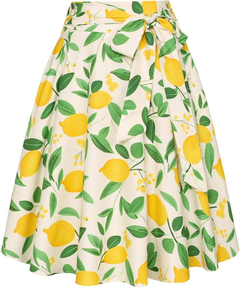 Belle Poque Women High Waisted A Line Skirt with Pockets | Amazon (US)