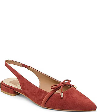 Dolce Vita Payge Suede Slingback Bow Flats - 6.5 | Dillard's
