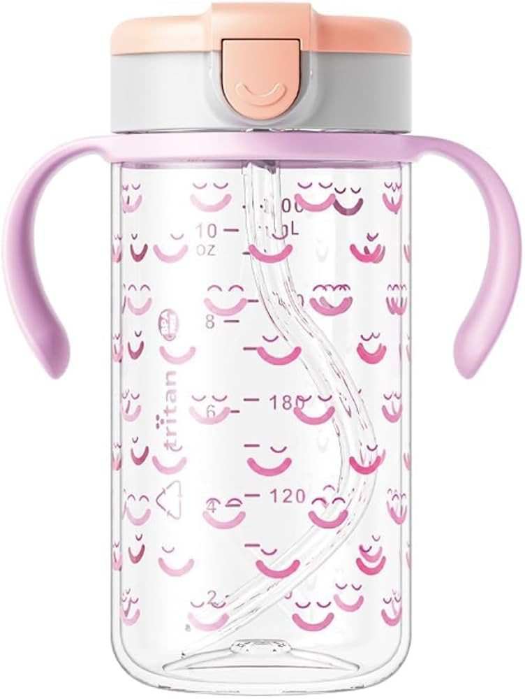 Evorie Tritan Toddler Sippy Cup with Silicone Straw, Spill-Proof Straw Water Bottle for Kids 1-2 ... | Amazon (US)