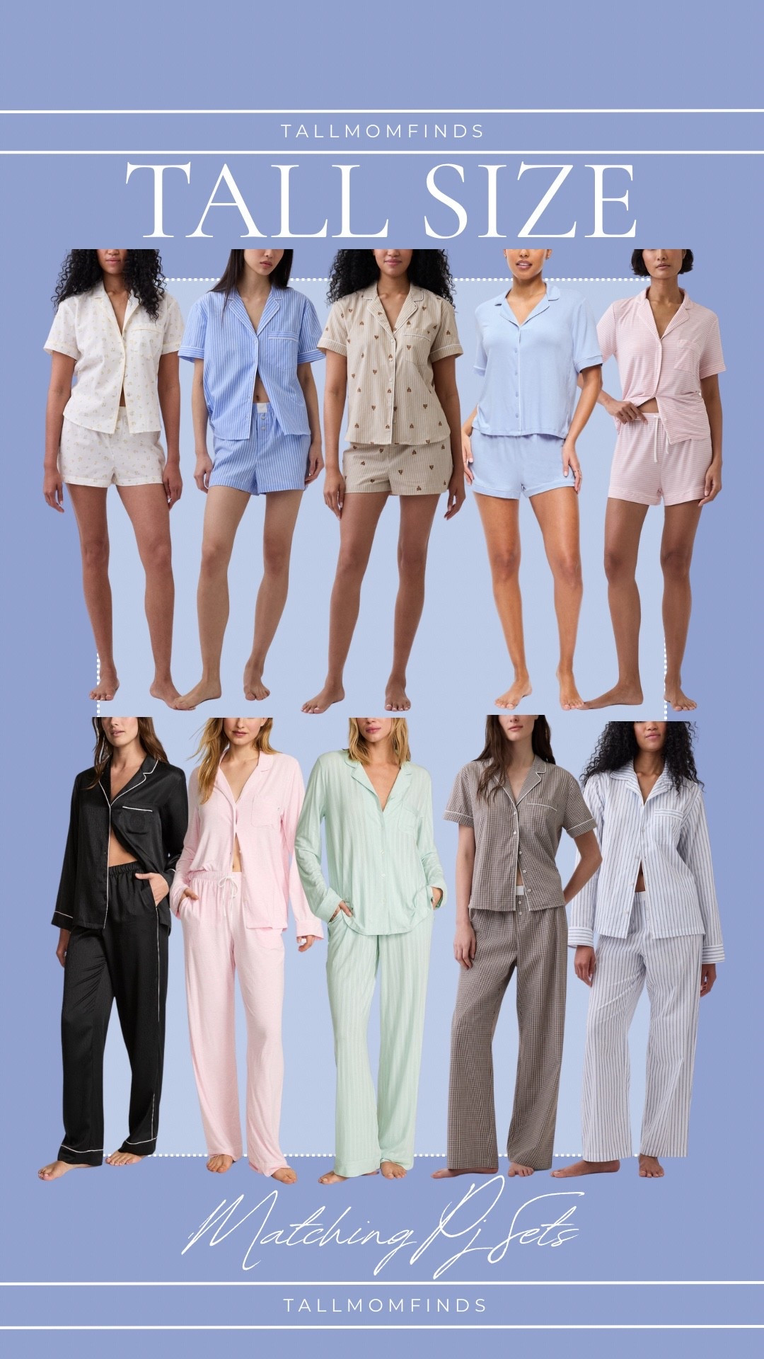 Tall size matching PJ sets that finally understand long legs and longer arms. 

Full-length pants, sleeves that actually reach, and the softest fabrics for cozy nights in. Cute, coordinated, and made for tall girls who are tired of “almost long enough.”

#LTKTall