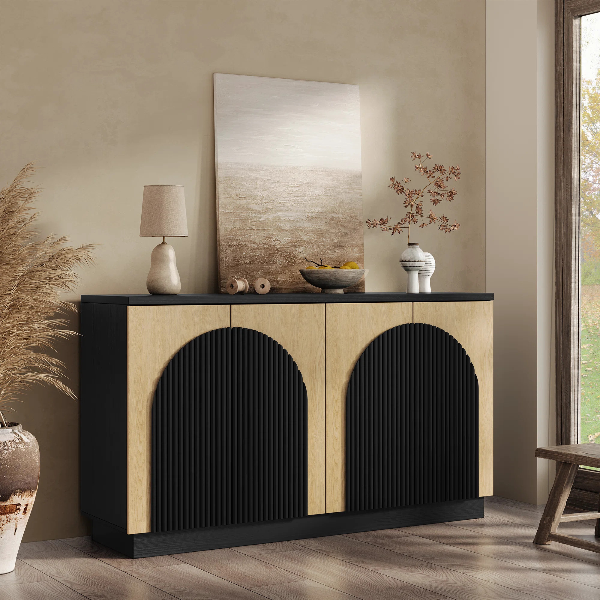 Designer 55'' Curved Three-dimensional Texture Sideboard | Wayfair North America