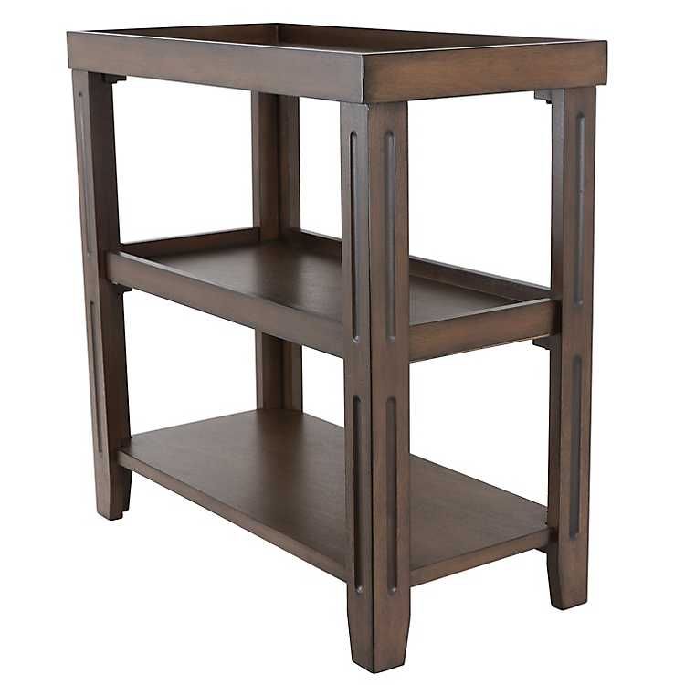 New! Brown Open Shelf Accent Table | Kirkland's Home