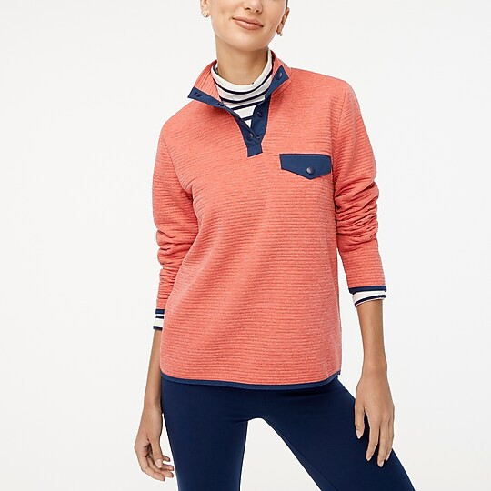 Quilted snap-front pullover | J.Crew Factory