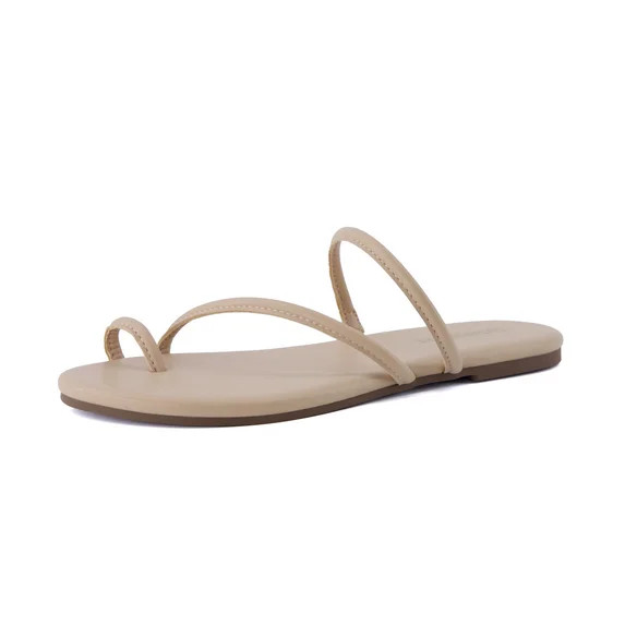 Cushionaire Resort Women’s Minimalist Strappy Sandals – Lightweight Summer Flat Sandals with ... | Walmart (US)