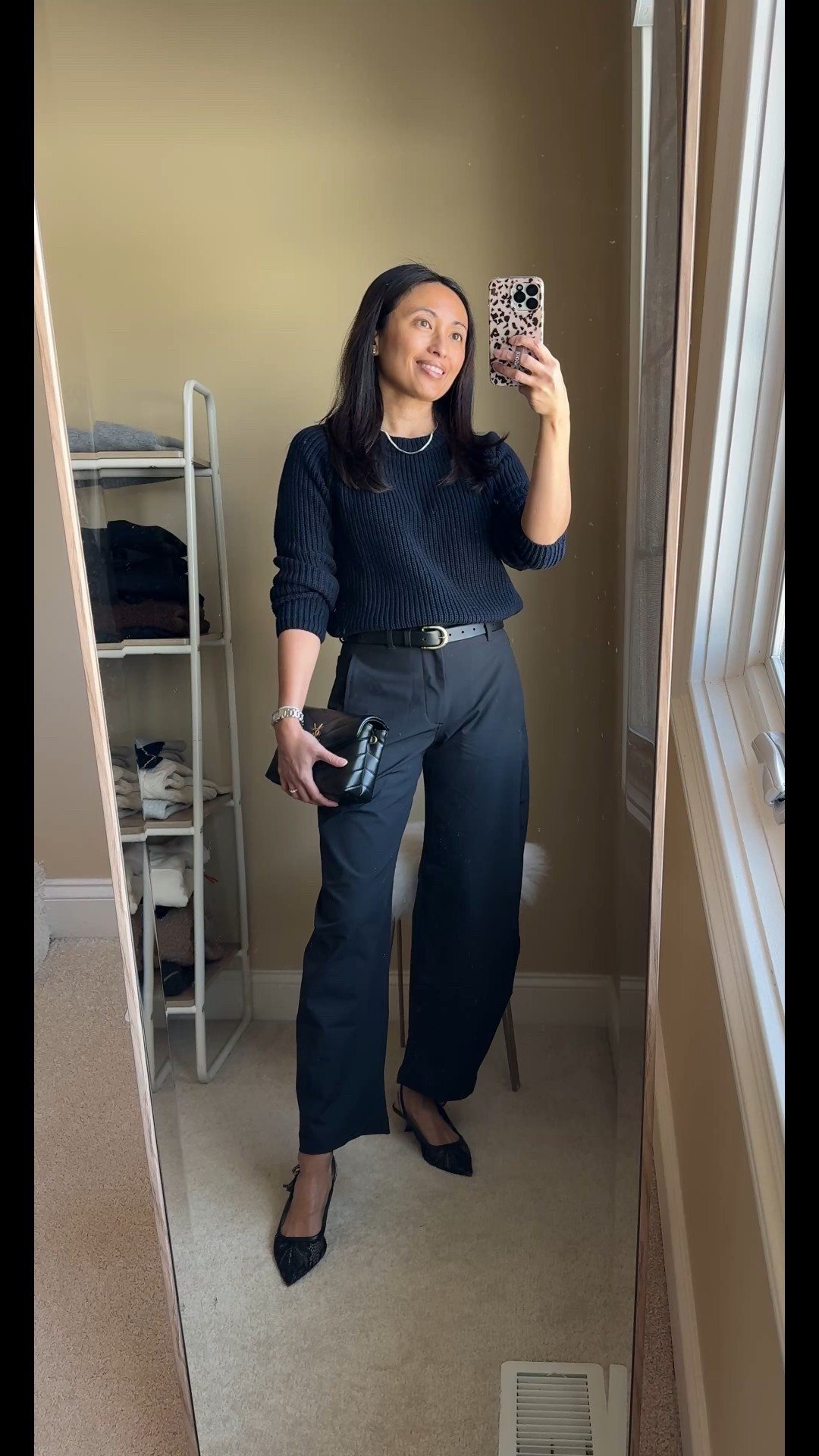 What to wear with navy. (Besides blue jeans.)
This sweater (a good classic in all cotton) is the only piece of navy clothing that I have. And I was looking for other things to wear with it besides jeans. 
1) brown + gold: warm tone combo
2) gray + silver: cool tone combo 
3) black + dressy accessories: edgy chic
4) color + neutral details: classic preppy
Exact sweater- size up. 
Brown trouser pants on sale- true to size. 
Gray sweatpant jeans- true to size. 
Black barrel pants- size down. 


#LTKOver40 #LTKWorkwear #LTKSaleAlert