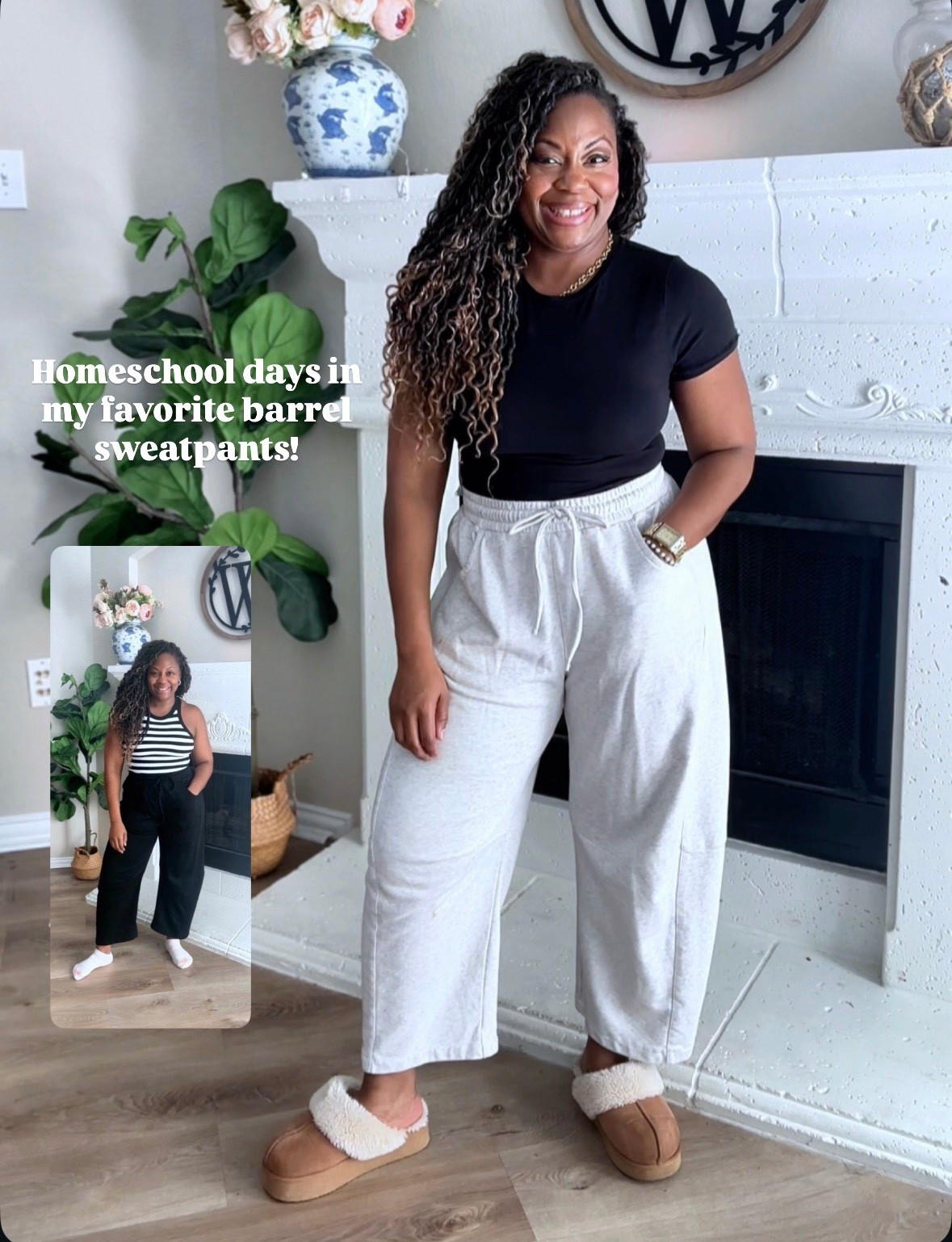 My favorite barrel sweatpants, and this tank top is padded so no bra needed!
