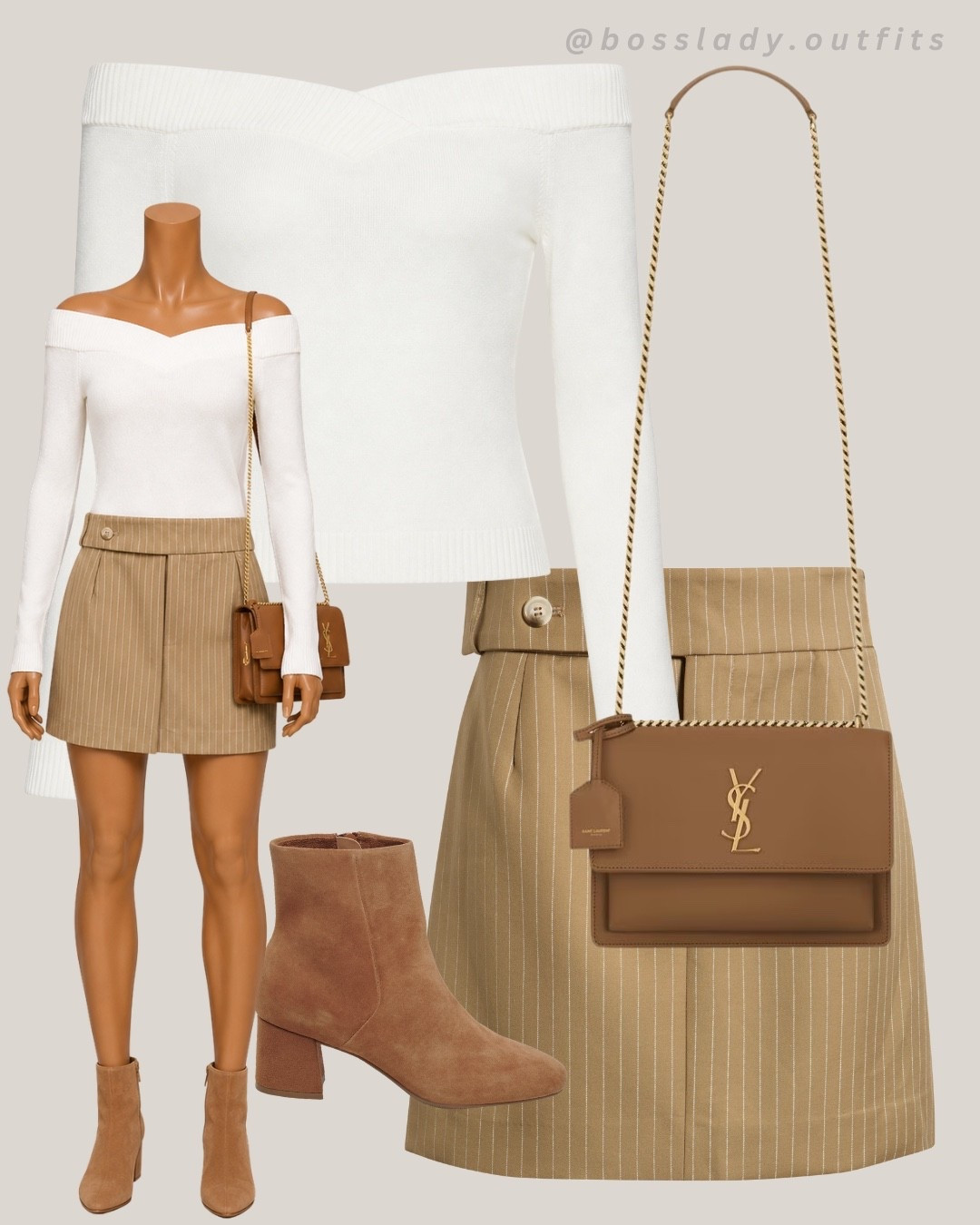 off duty but make it polished

Tags: off shoulder sweater, pinstripe shorts outfit, tan suede boots, YSL crossbody bag, fall transition outfit, preppy fall outfit, brown ankle boots outfit, neutral fall fits, chic weekend outfit, camel and white outfit

#LTKshoes #LTKstyletip #LTKbag