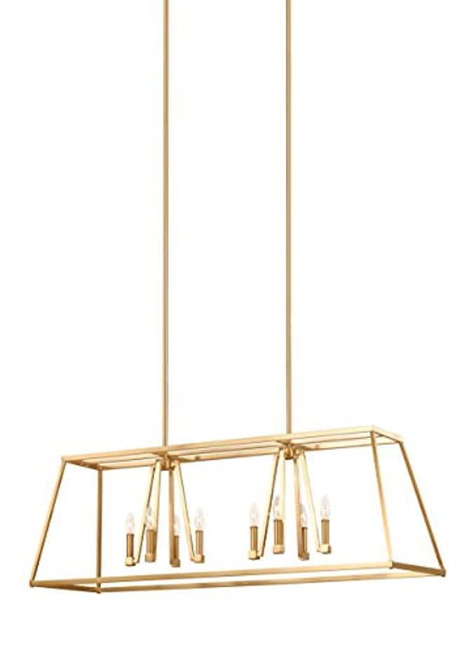 Feiss F3152/8GSB Conant Candle Island Chandelier Lighting, Brass, 8-Light (48"L x 16"H) 480watts | Amazon (US)