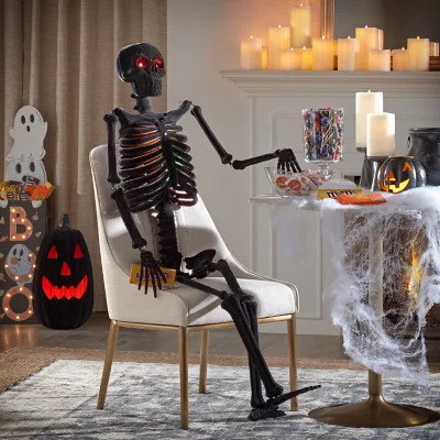 Member's Mark 6' Pre-lit Neon Flocked Skeleton (Black) | Sam's Club