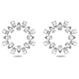 SWAROVSKI Women's Millenia Pierced Hoop Earring Collection, Rhodium Finish, Clear Crystals | Amazon (US)
