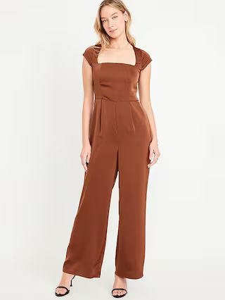 Fit &amp;amp; Flare Satin Jumpsuit | Old Navy (US)