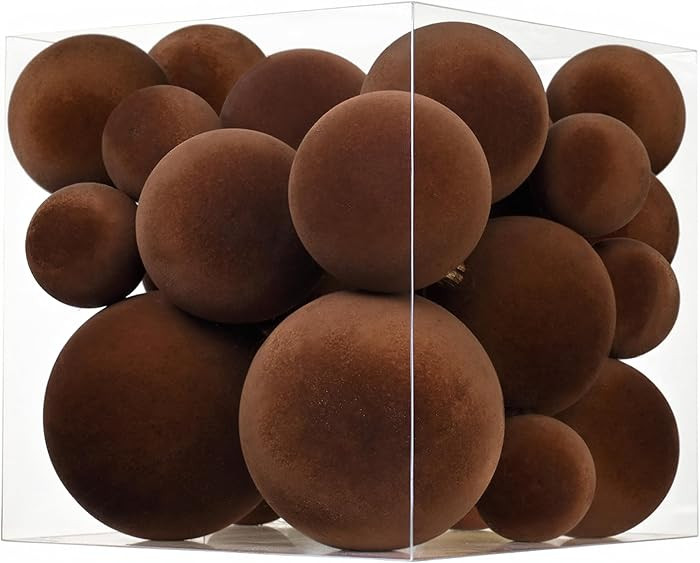 PYOF 23 Pcs Christmas Ornaments Velvet Ornaments for Christmas Tree, Mixed Sizes Flocked Balls Xm... | Amazon (US)