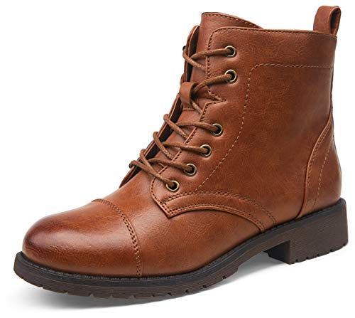 Vepose Women's Ankle Boots Fashion Booties Low Heel Lace up Ankle Boots for Women | Amazon (US)