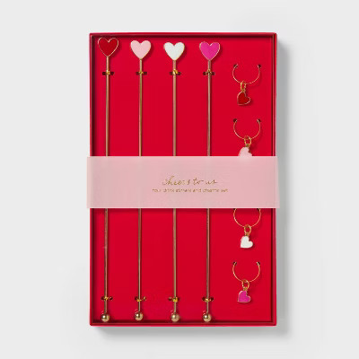 Valentine's Day Heart Drink Stirrers and Charm Set - Spritz™ | Target