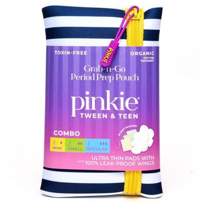 Pinkie First Period Prep Pouch with 4 Ultra-Thin Organic Cotton Topsheet Pads - 4ct | Target