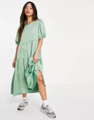 Heartbreak tiered midi dress in mint | ASOS (Global)