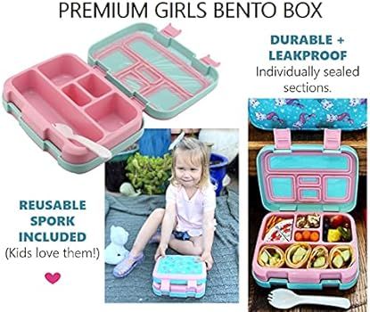 Bento Lunch Box for Kids Toddlers, 5 Portion Control Sections, BPA Free Removable Plastic Tray, P... | Amazon (CA)