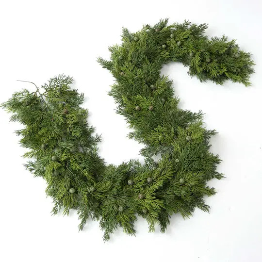 Darby Creek Trading Green Real Touch Seeding Juniper Berry Luxury Artificial Evergreen Winter Greenery Mantel Garland Christmas Table Runner at | Nordstrom