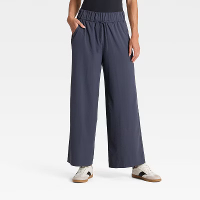 Women's Active Light High-Rise Wide Leg Pants - All In Motion™ Navy Blue L | Target