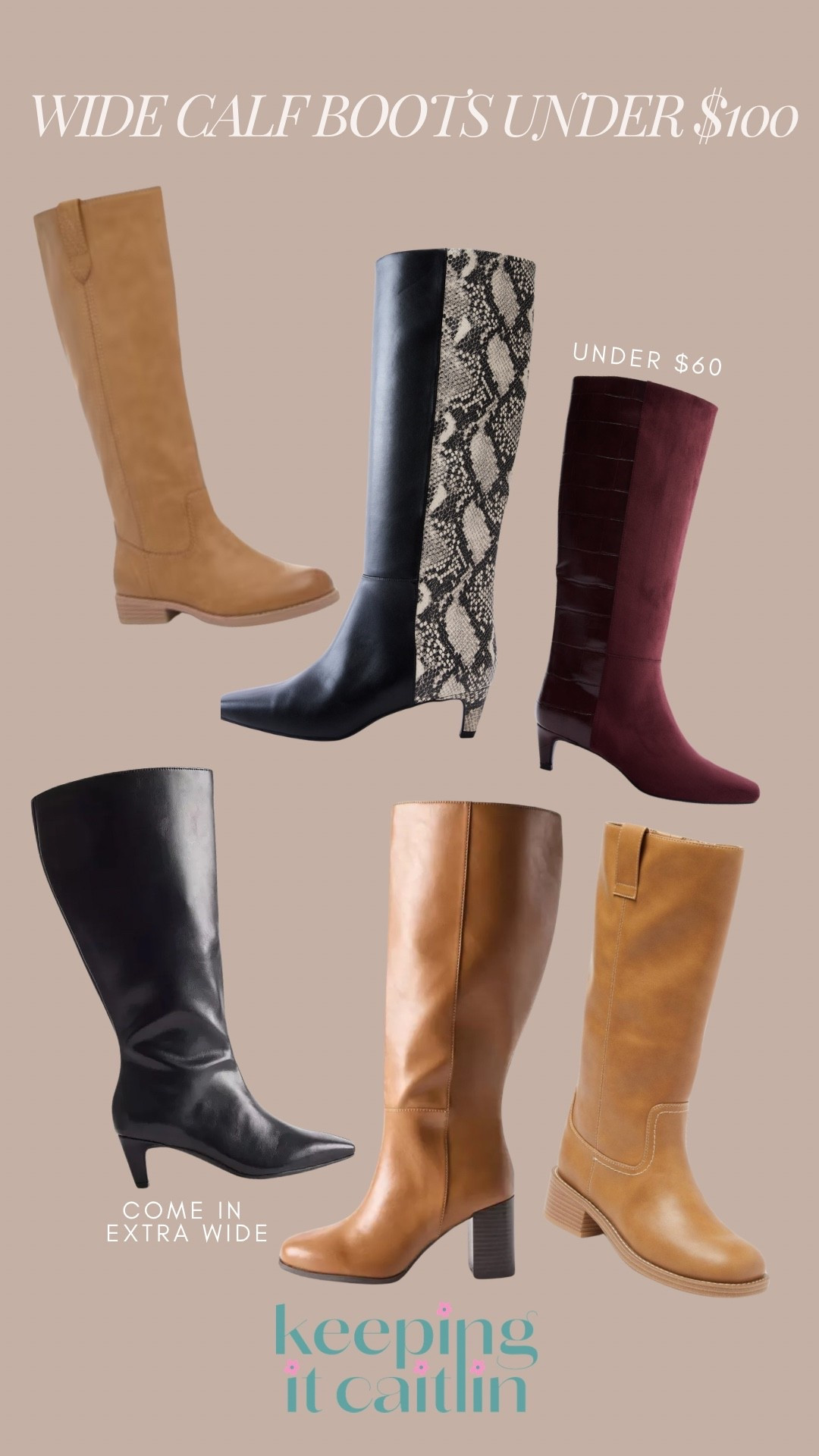 Wide calf boots under $100!!